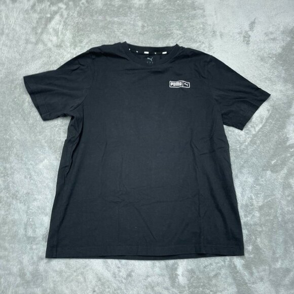 Puma Black Logo Mens T-Shirt Large Short Sleeve Casual Top a0691 - Picture 1 of 7